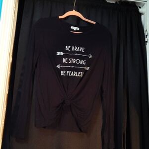 XL Women's "Pretty Rebel" long sleeve black shirt.